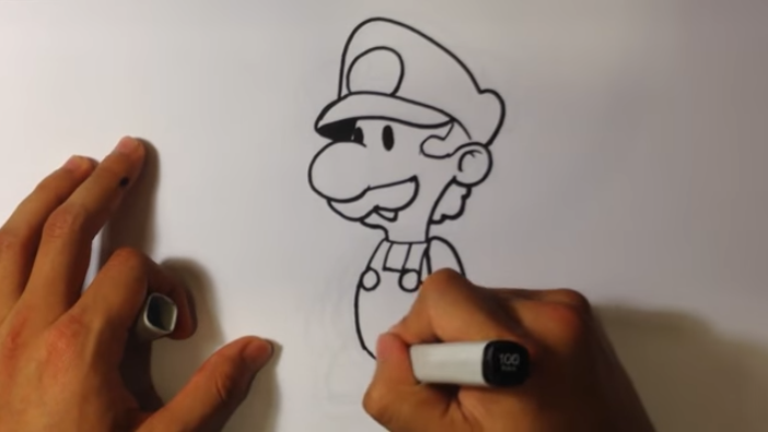 how to draw mario and luigi step by step
