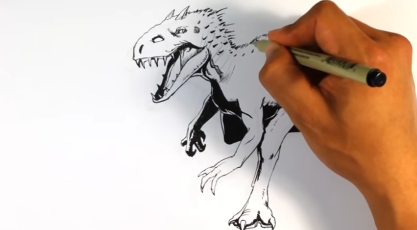 How To Draw Indominus Rex From Jurassic World Easy Stuff To Draw Art Tutorials And Drawing